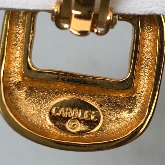 Vintage Carolee Buckle Clip Earrings - Picture 5 of 5